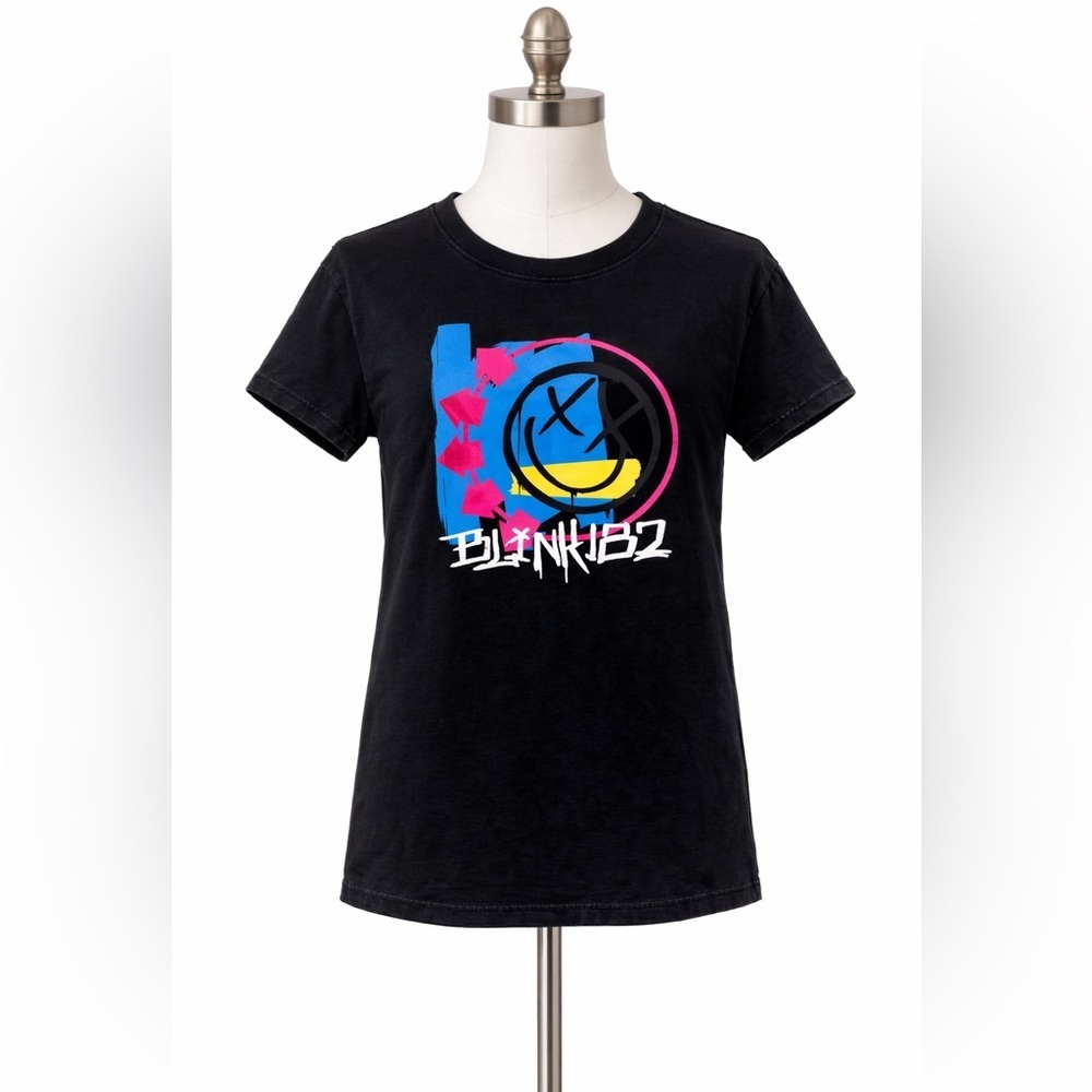 Y2K Blink 182 Mens L Self Titled Punk Music Concert Tour Album Black T Shirt Vtg